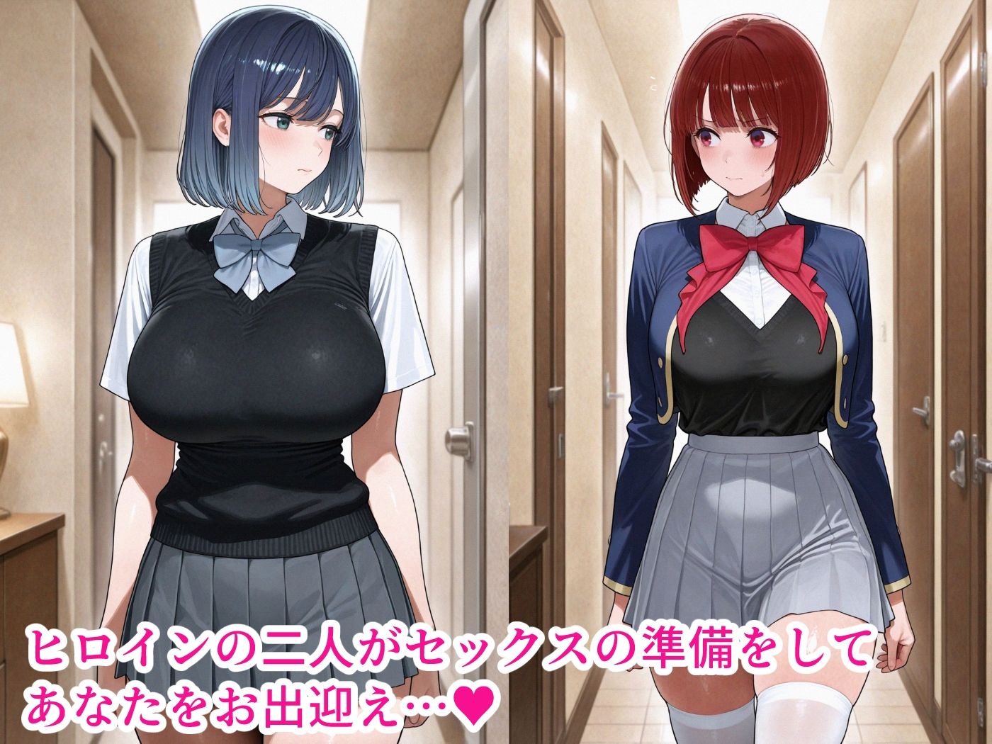 Hotel De Sex -有〇かな＆黒〇あかね- - サンプル画像 1