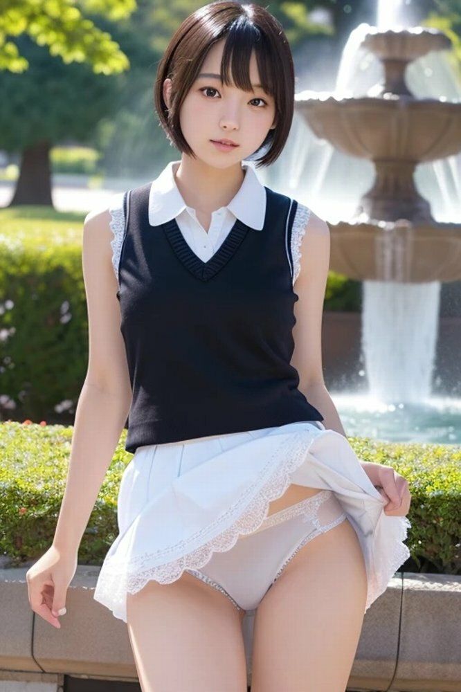 女子大生噴水のある公園パンチラ画像集 - サンプル画像 2