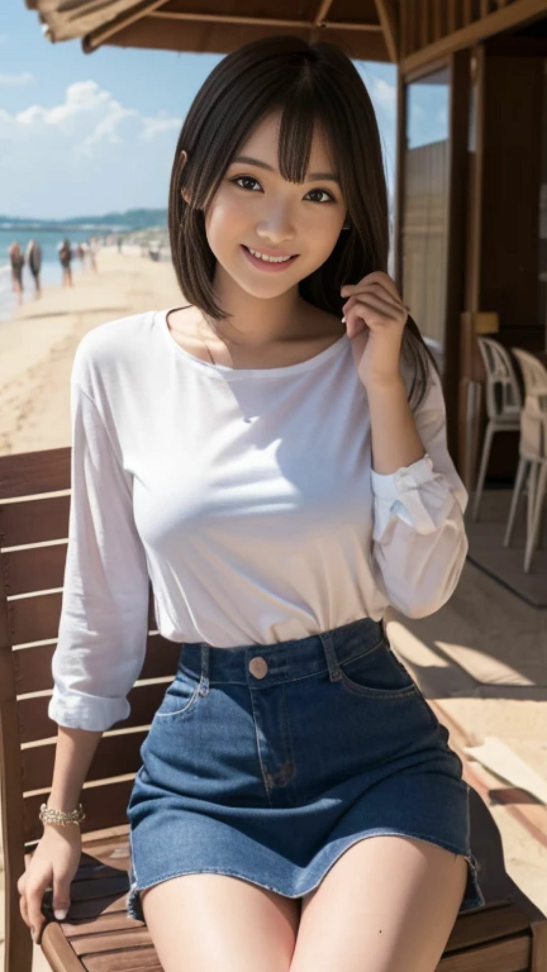 気になるデルタ！椅子に座った女性がミニスカートをはいていたら気になってしょうがない - サンプル画像 2