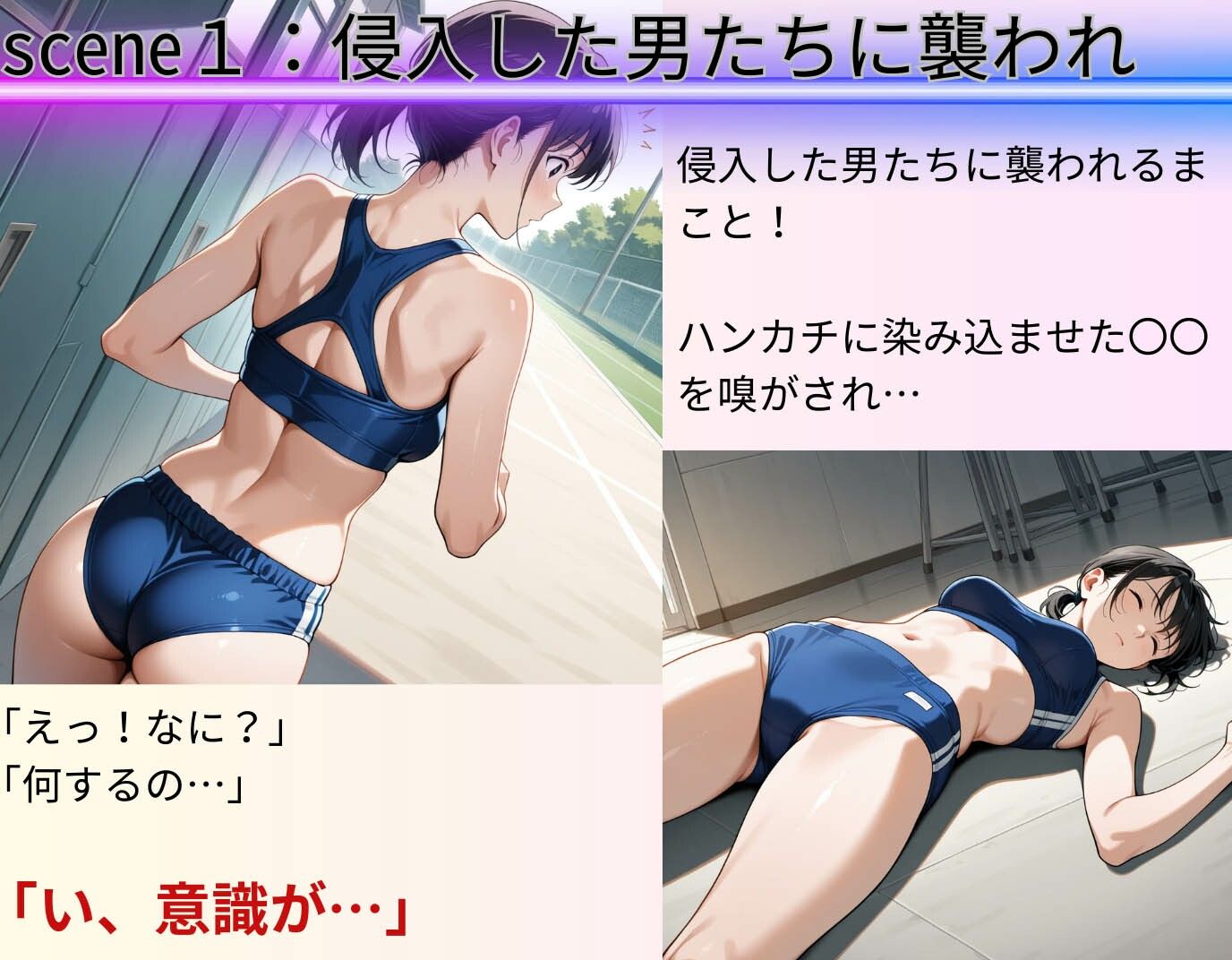 体育倉庫に連れ込まれた陸上アスリート部員！臨界点を突破され汚ち〇ぽ堕ち - サンプル画像 3
