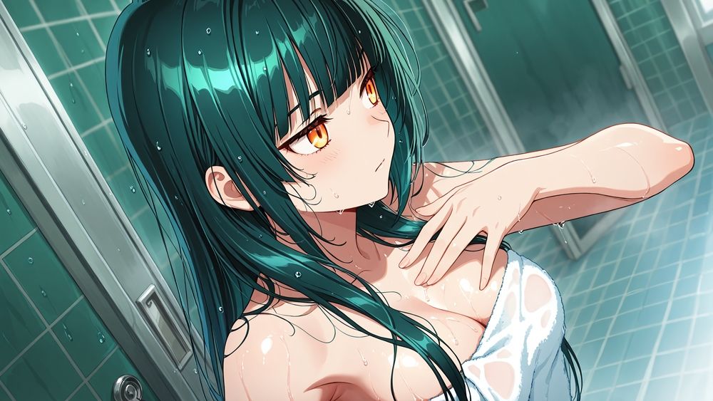 緑髪長身姉と茶髪妹が水泳コーチと競泳水着3P中出し【4K】 - サンプル画像 8