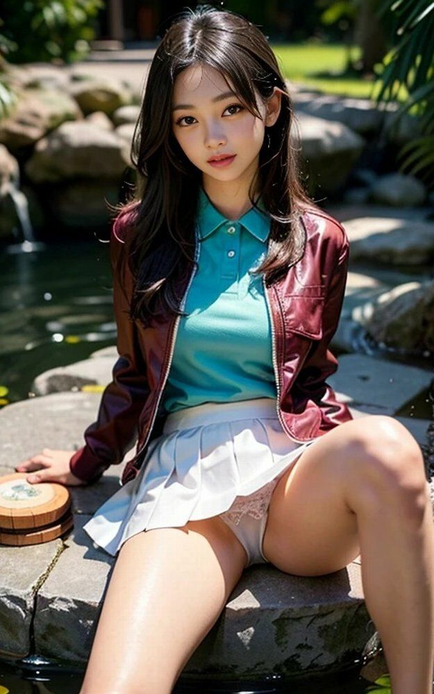 女子大生日本庭園パンチラ画像集 - サンプル画像 1