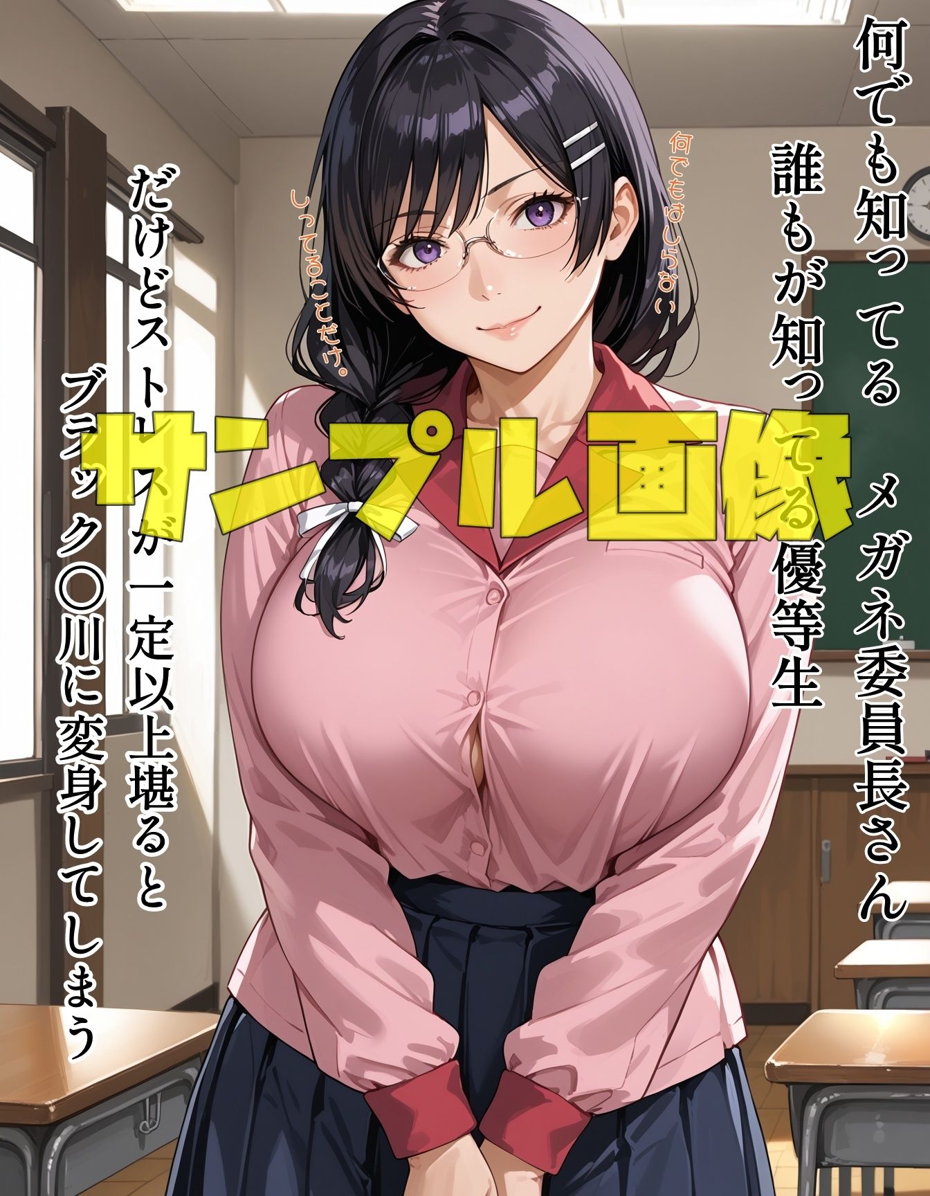 メガネ委員長のエッチでストレス解消 - サンプル画像 1