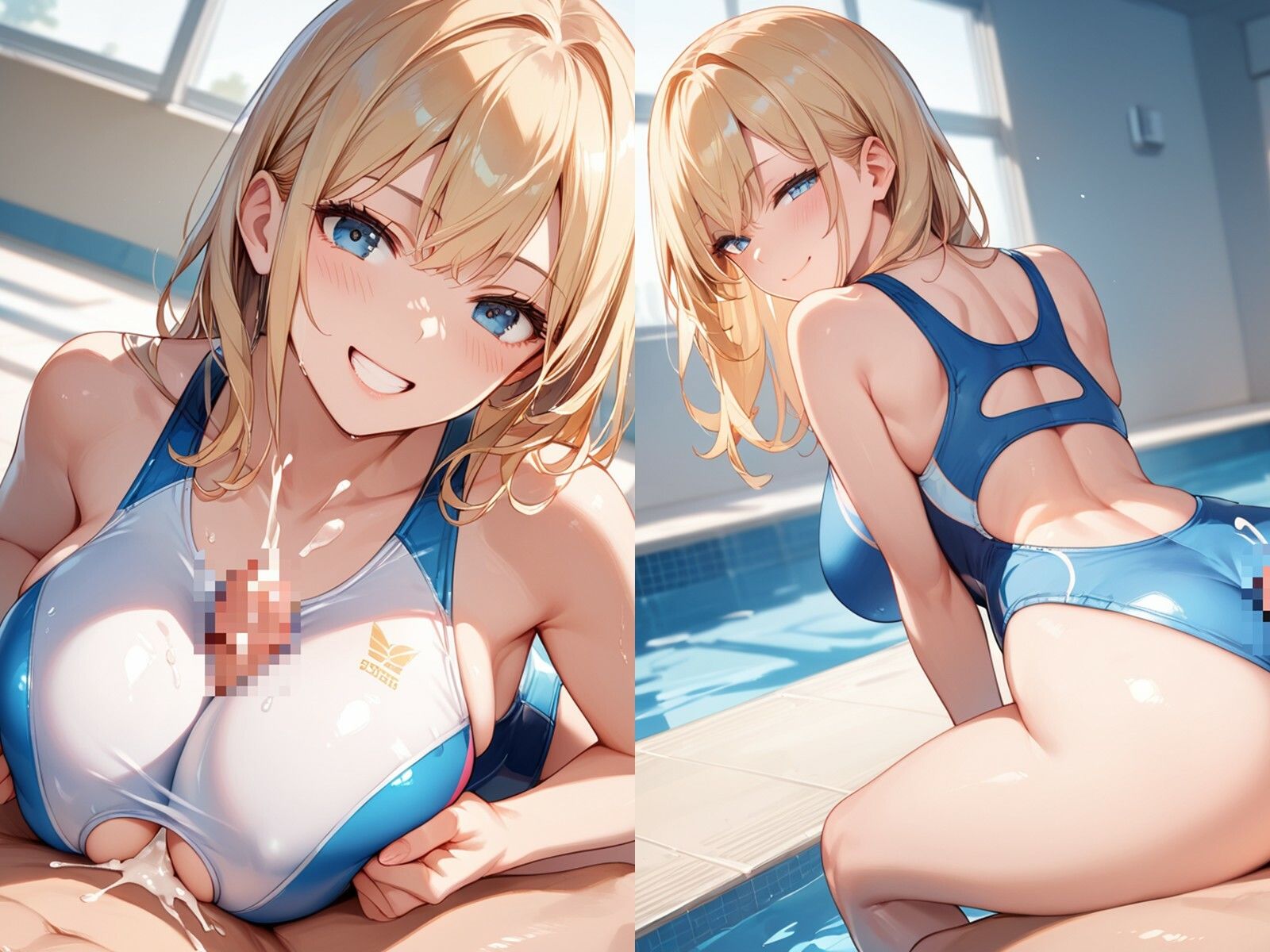 【精子泳がせて♪】金髪水泳部のおまんこオシゴト - サンプル画像 2