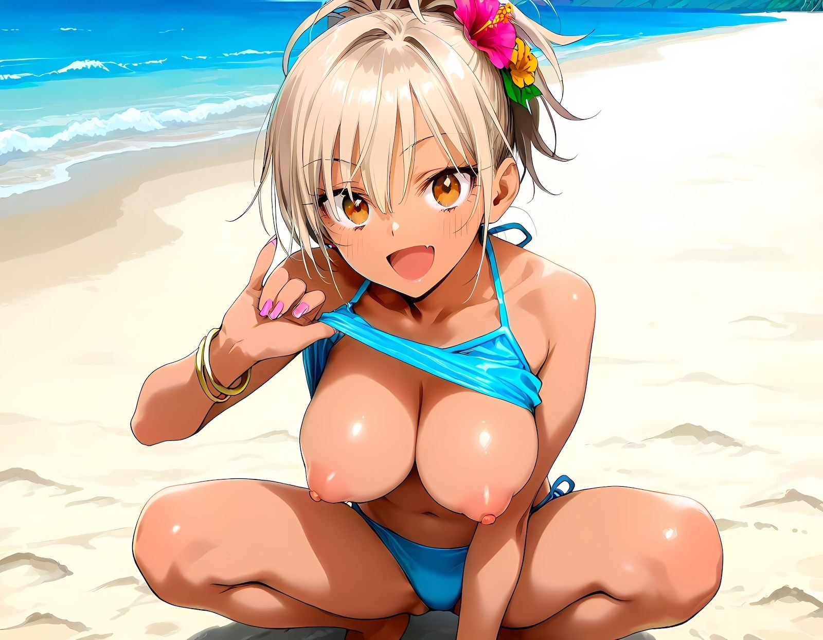 ヤリマンビーチへようこそ！中出し放題の楽園で水着ギャルとハメまくり Vol.1 - サンプル画像 1