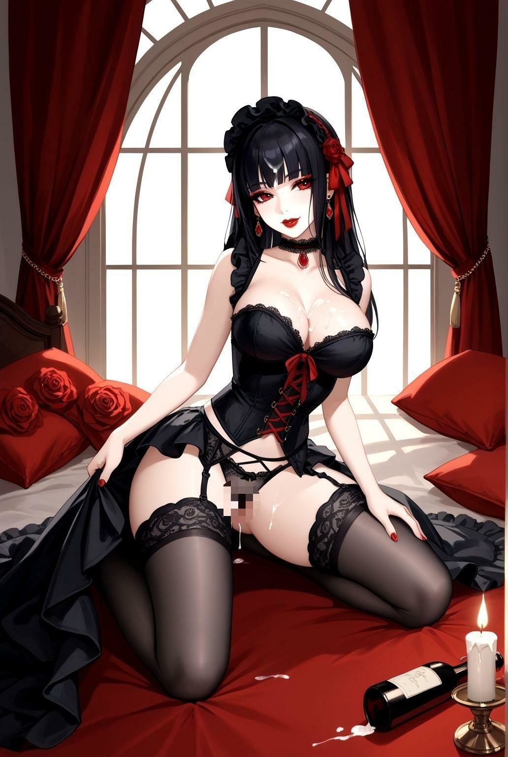 漆黒の館で戯れる巨乳ゴスロリたち 〜秘めたる悦び〜 - サンプル画像 10