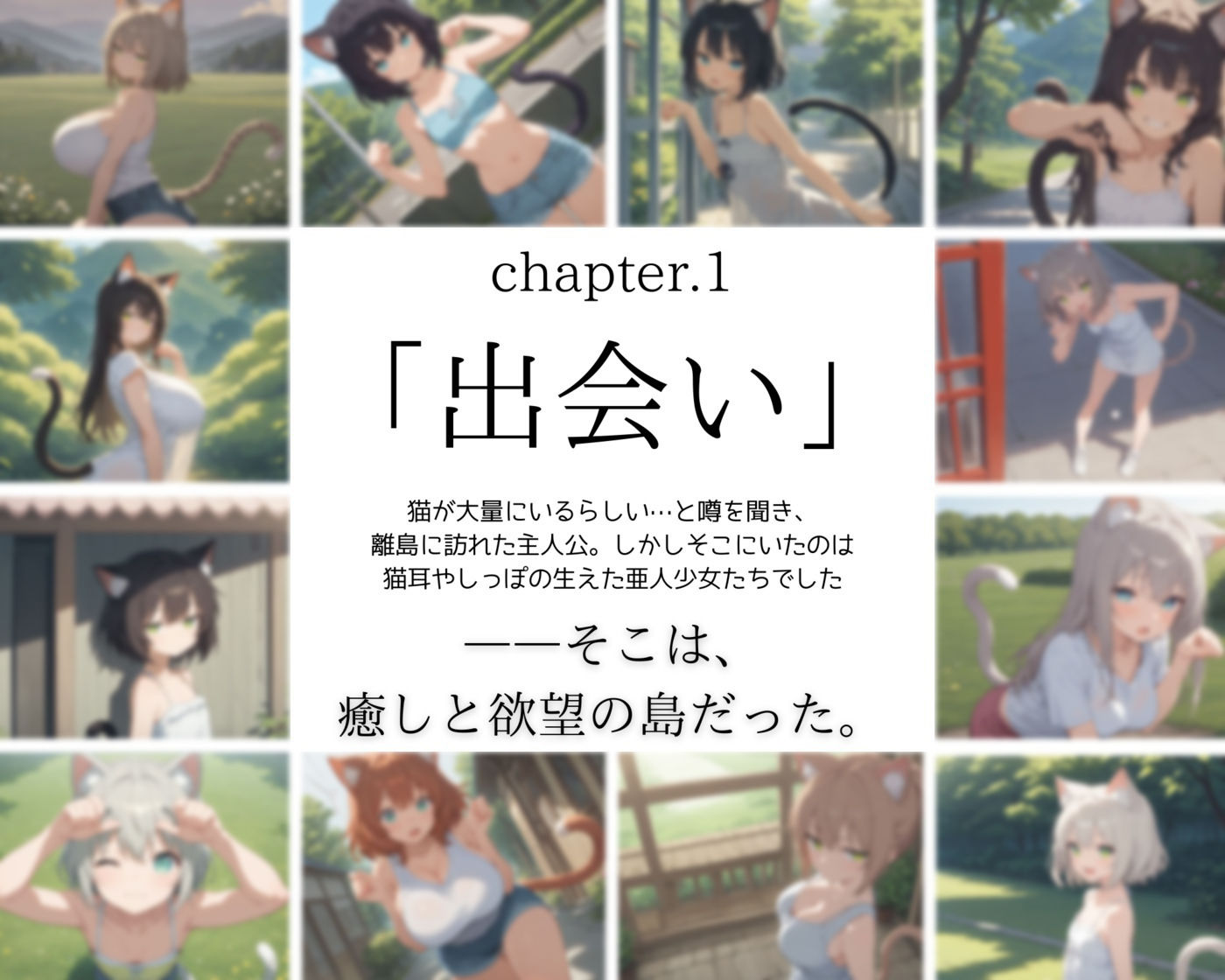 〜メスしかいない猫島〜俺のチンポで発情！フェラで求愛されたから中出し交尾した【エロCG集】 - サンプル画像 1