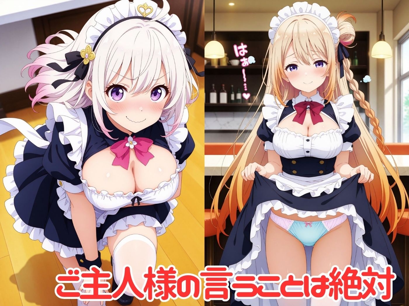 オタクがメイド女子たちにエッチなイタズラ♪ - サンプル画像 1