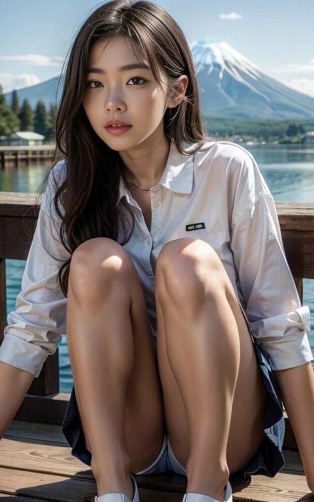 女子大生富士山展望スポットパンチラ画像集 - サンプル画像 1