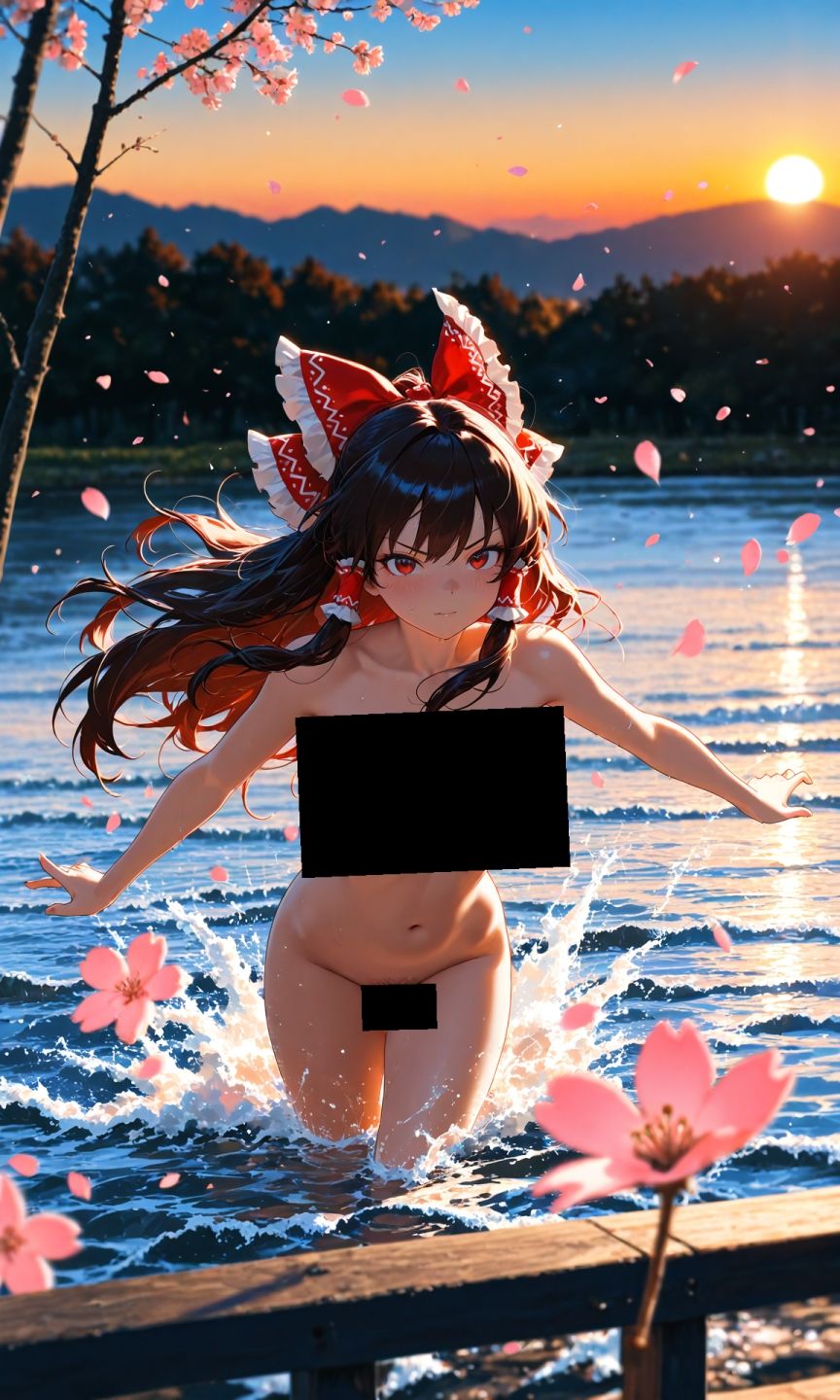 魔理沙は霊夢のえっちな写真を撮りたいようです。vol.54〜春の砂嵐の夕方の川編〜 - サンプル画像 3
