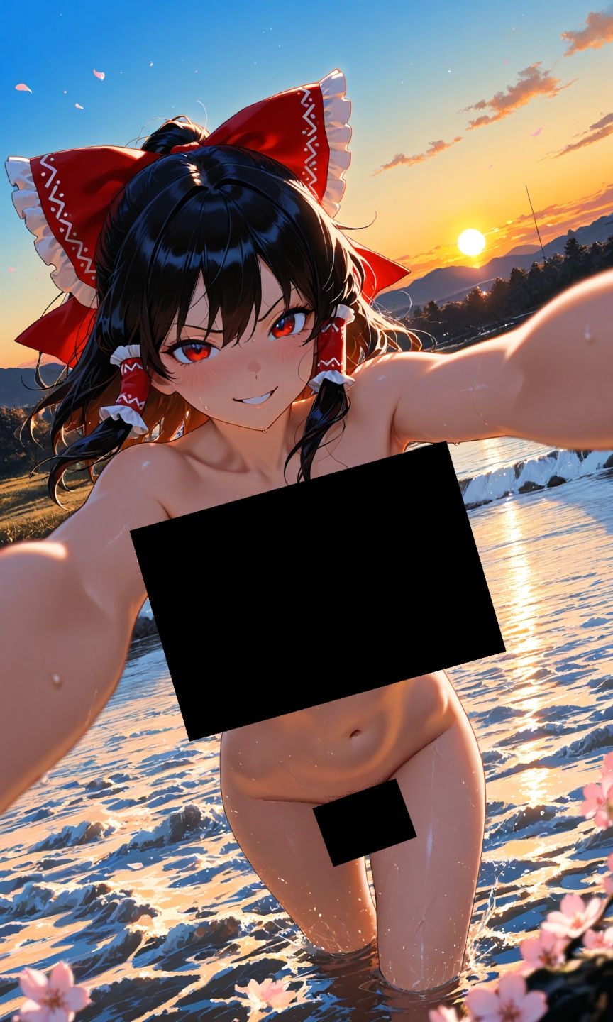 魔理沙は霊夢のえっちな写真を撮りたいようです。vol.54〜春の砂嵐の夕方の川編〜 - サンプル画像 7