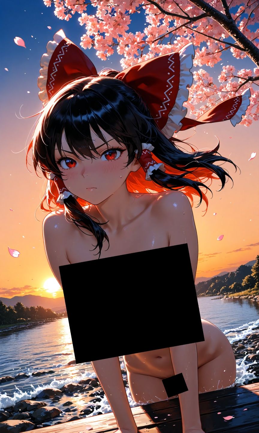 魔理沙は霊夢のえっちな写真を撮りたいようです。vol.54〜春の砂嵐の夕方の川編〜 - サンプル画像 8