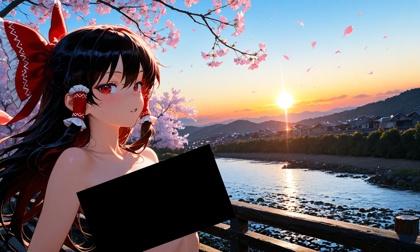 魔理沙は霊夢のえっちな写真を撮りたいようです。vol.54〜春の砂嵐の夕方の川編〜 - サンプル画像 9
