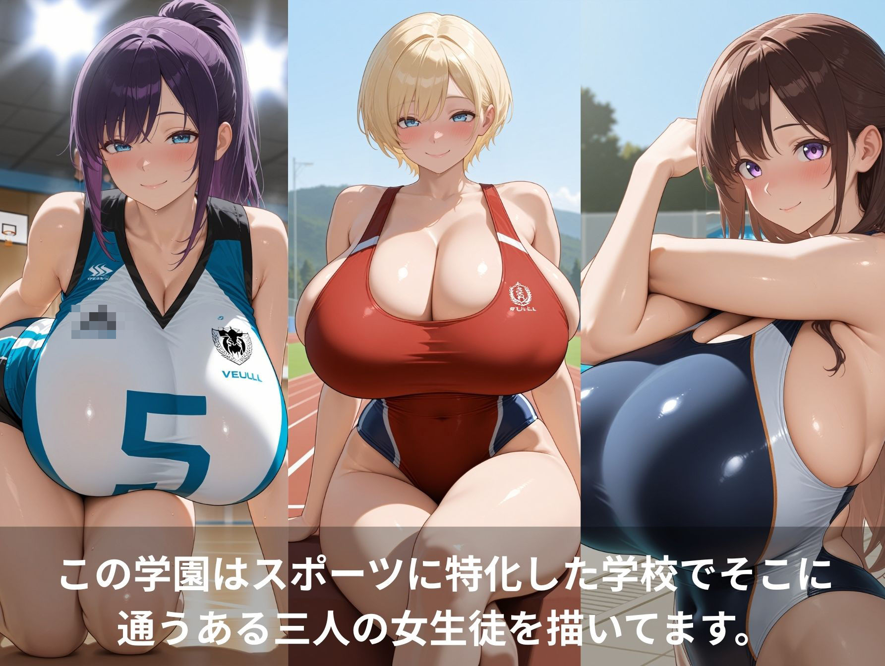 爆乳スポーツ女子のちょっとえっちな学園性活 - サンプル画像 2