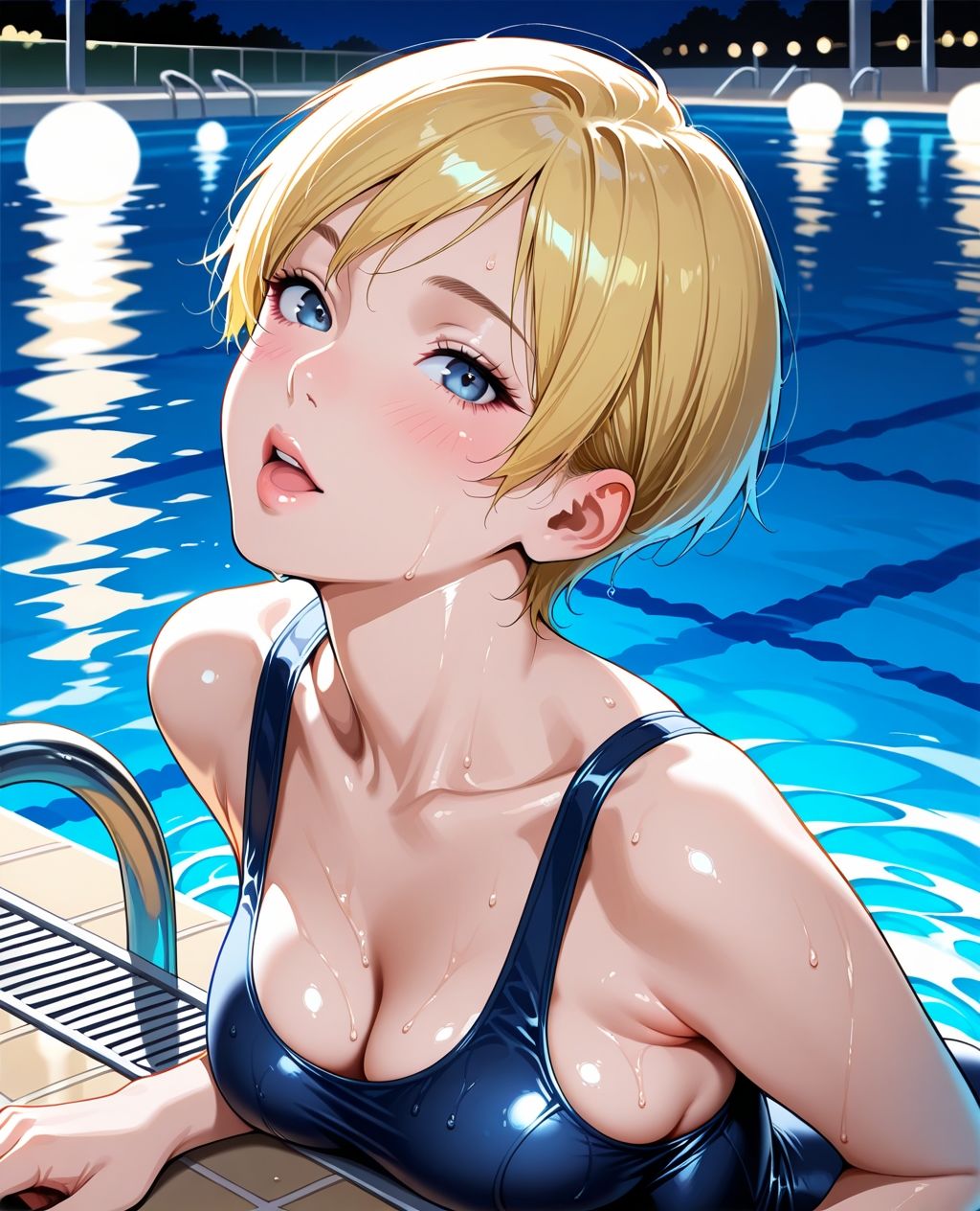 スク水パラダイス☆ 深夜プール編 - サンプル画像 1