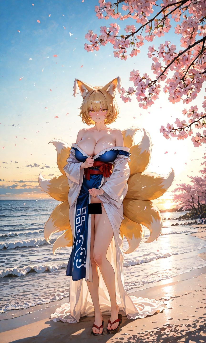魔理沙は藍のえっちな写真を撮りたいようです〜春の晴れた朝の海編〜 - サンプル画像 5