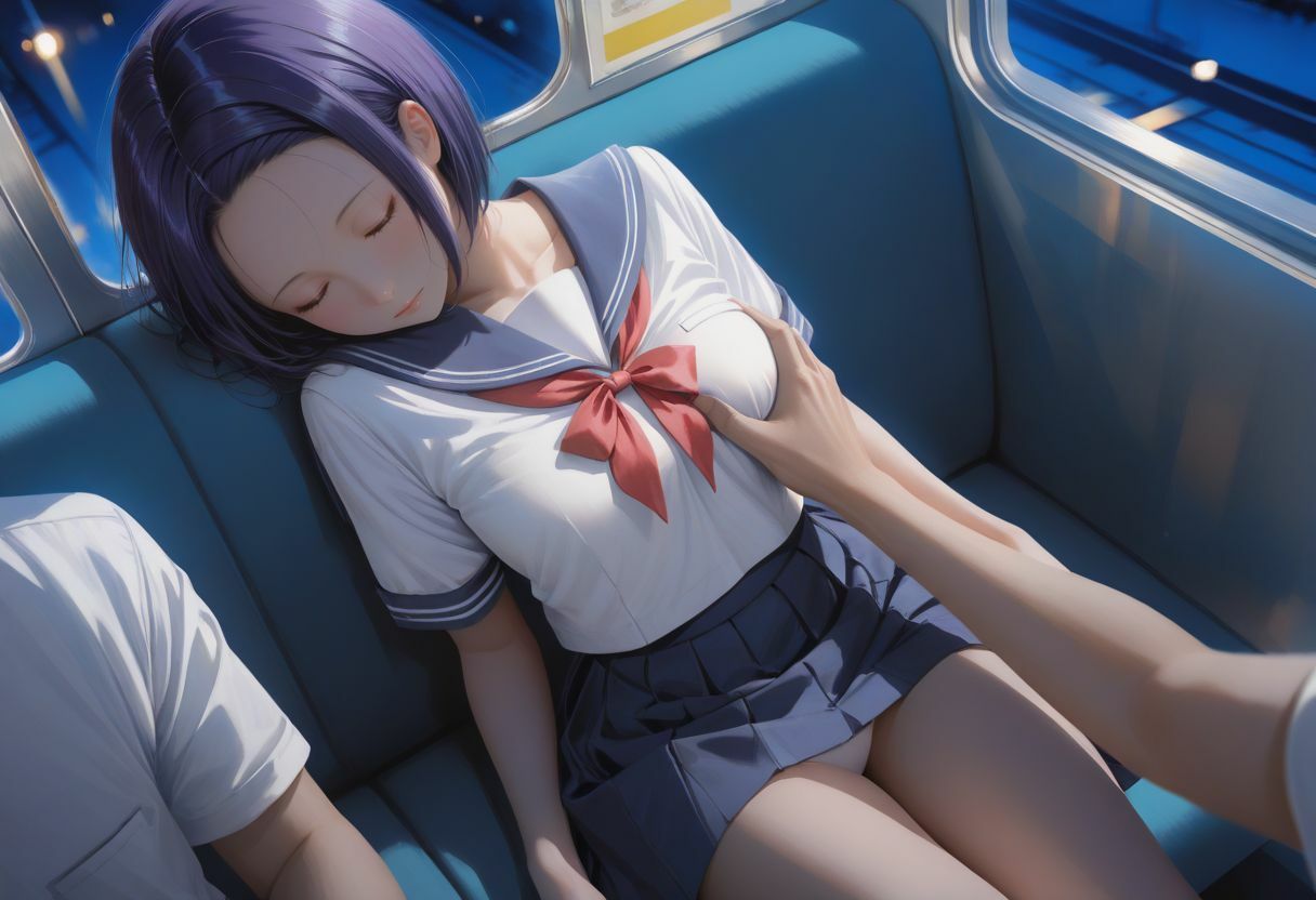 電車で眠ってしまった少女の末路〜そりゃ痴●されるwww〜 - サンプル画像 1