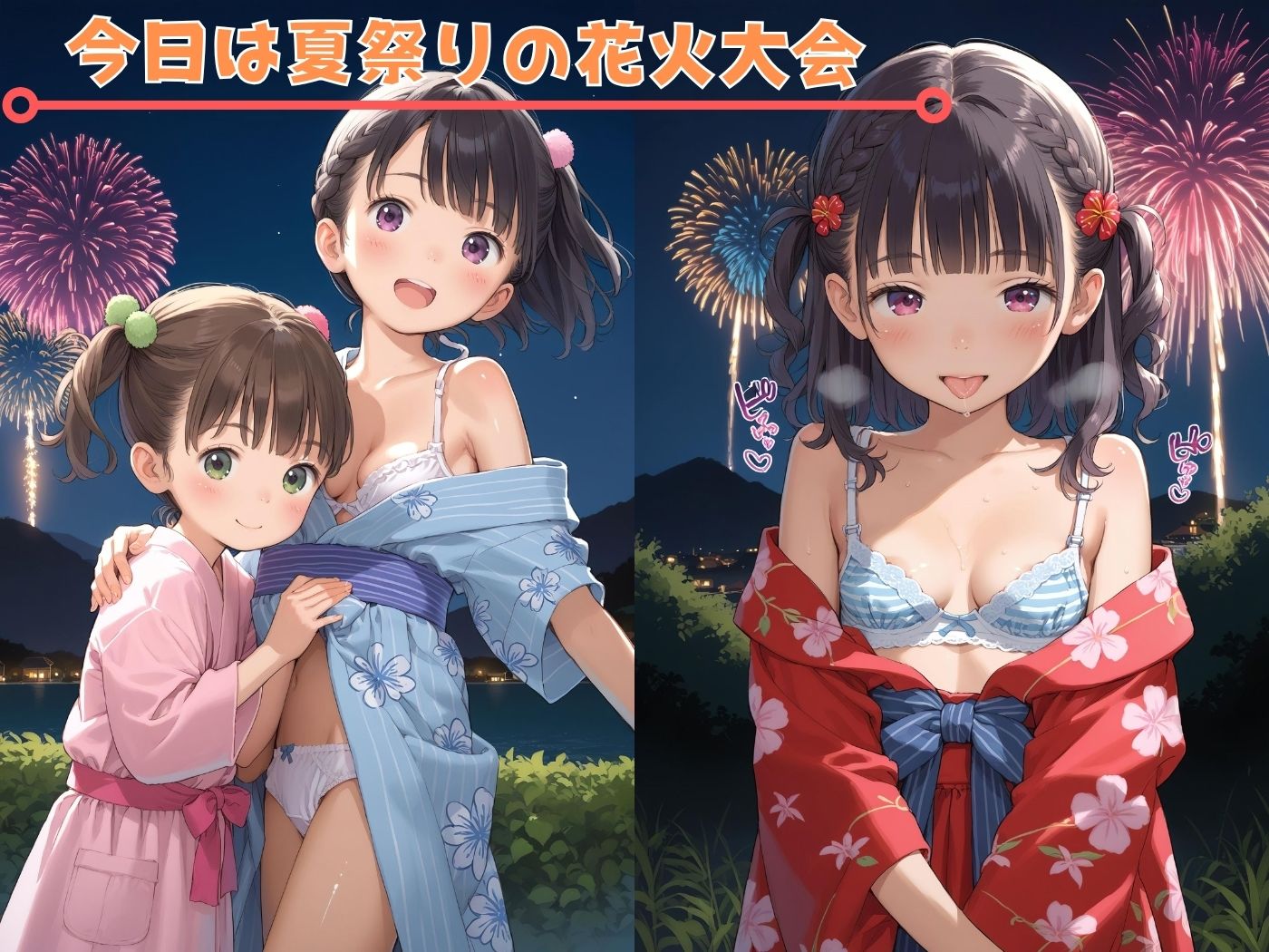 子〇たちの初めての浴衣花火♪ - サンプル画像 1