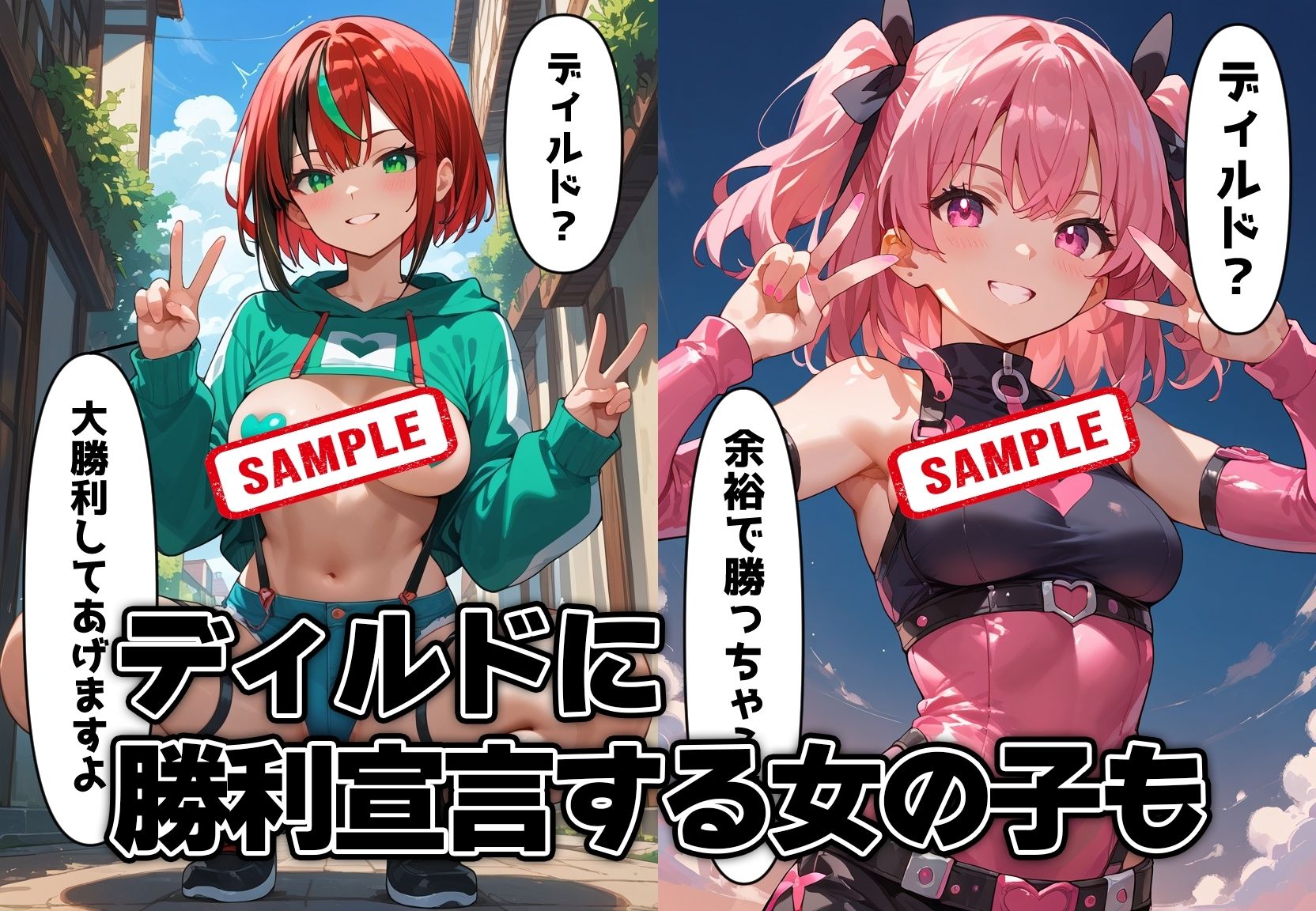 ディルドオナニーでイキまくる女の子たち - サンプル画像 1
