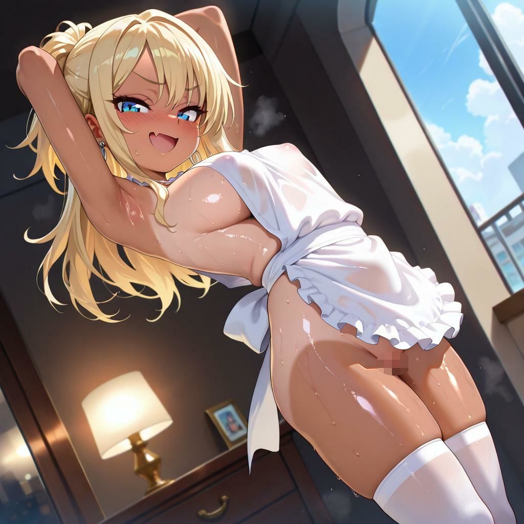 裸エプロンのギャルちゃん - サンプル画像 5