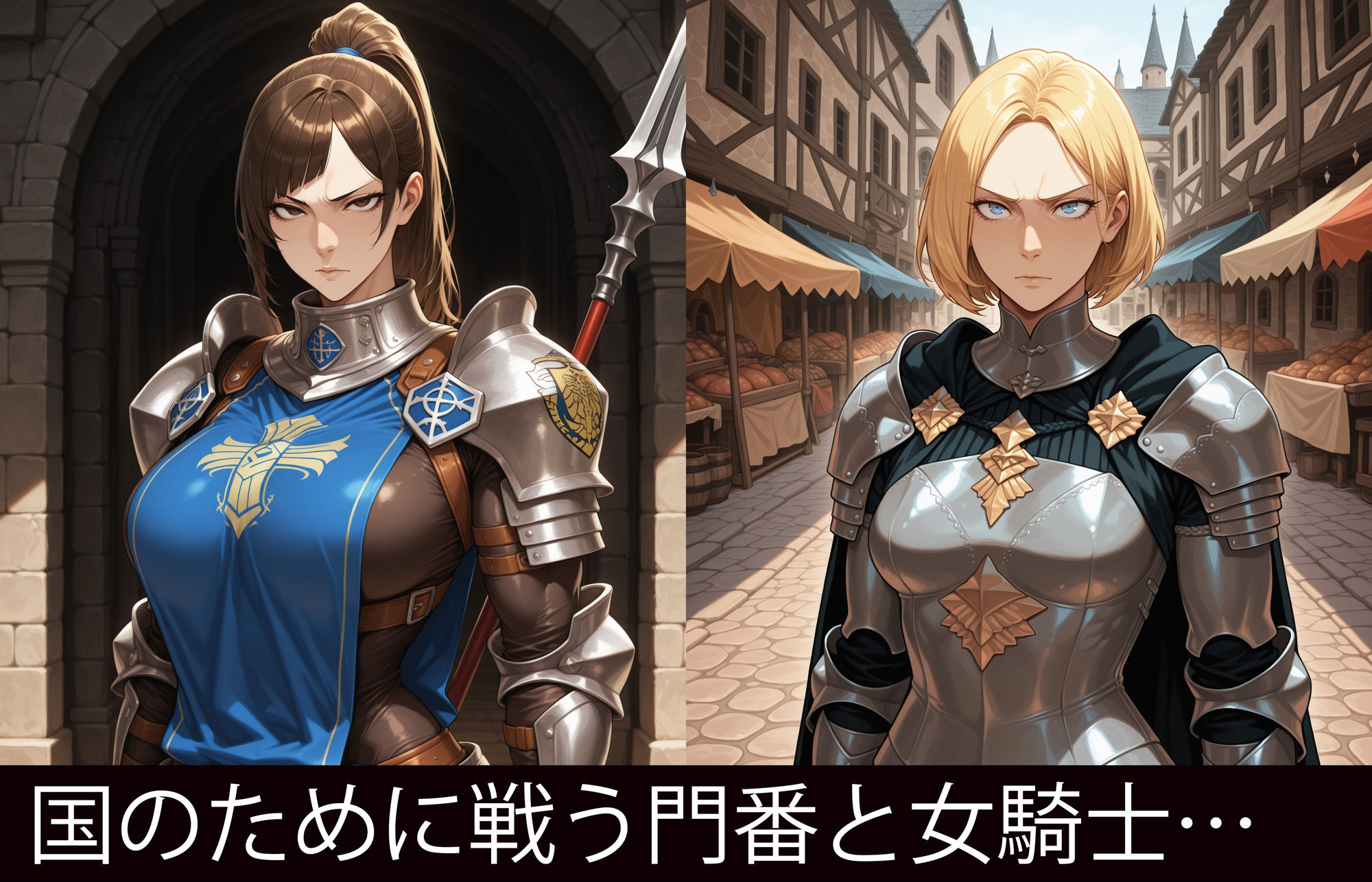 オークに敗北した国1〜門番・女騎士編〜 - サンプル画像 1