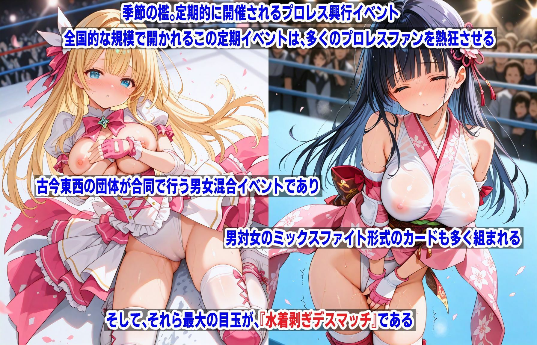 季刊 AI水着剥ぎデスマッチ vol.1 〜アイドルプロレス 2025年春の興行〜 - サンプル画像 1