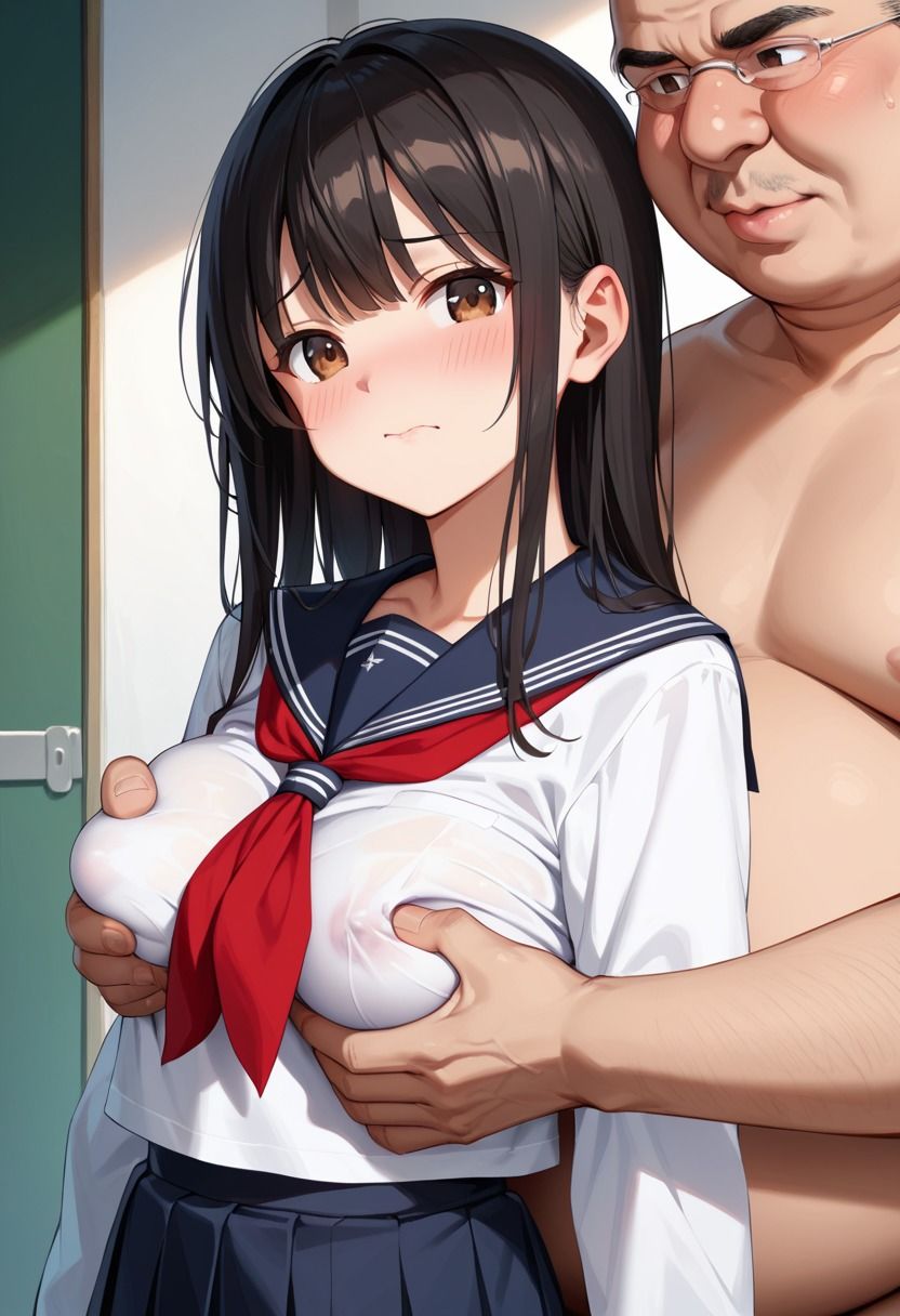 清楚な女子校生が中年オヤジの性処理担当 - サンプル画像 1