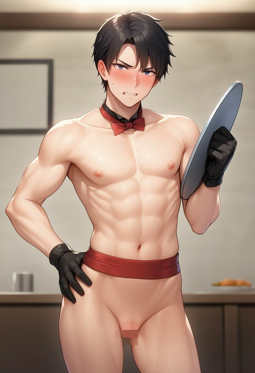 カントボーイが性奴●として無理やりカフェで働かされながらセックス、手マンされるイラスト500枚（ゲイ、BL、アナルセックス、TS、TSF、性転換） - サンプル画像 3