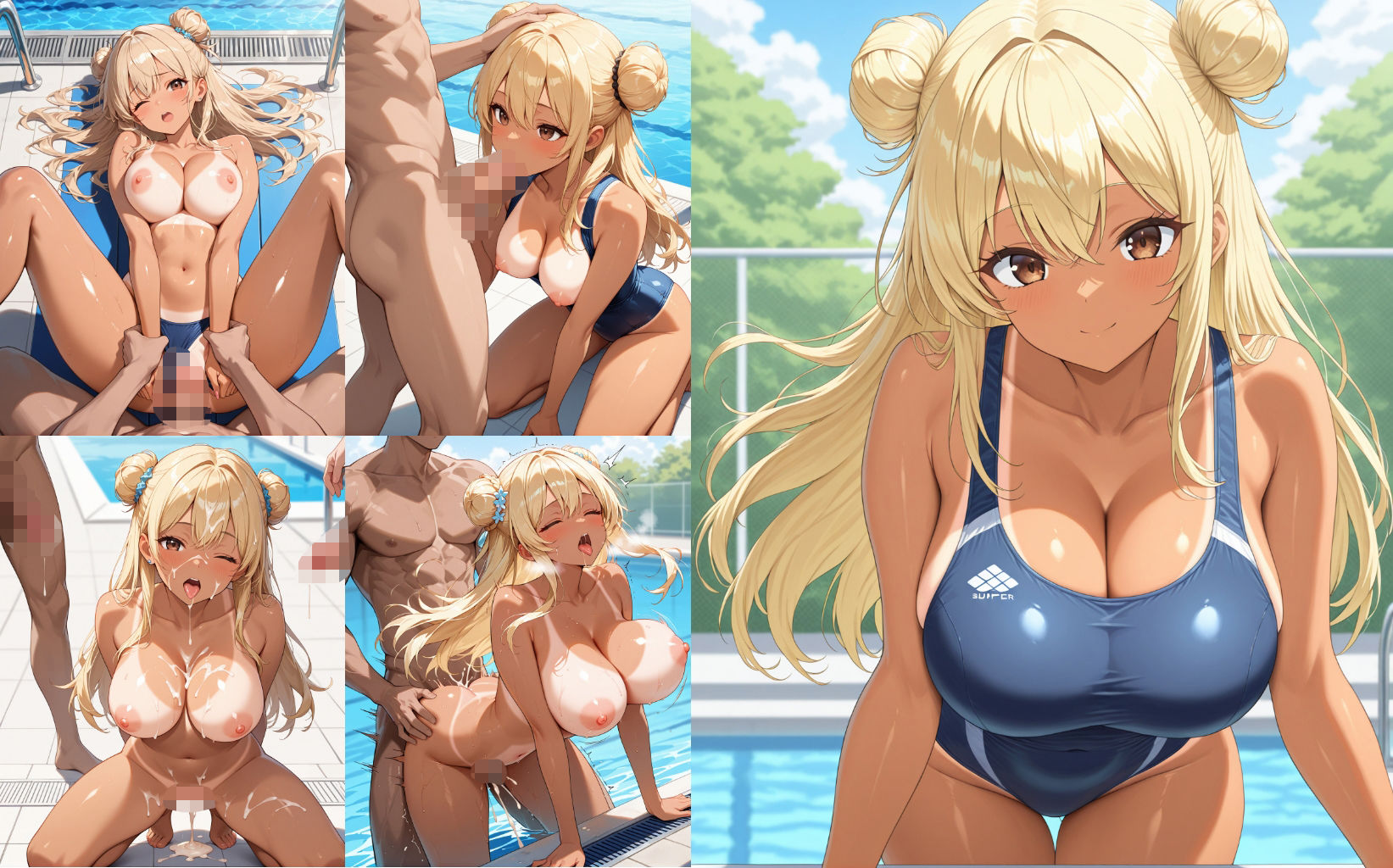 学園の性処理担当（日焼け×水着編） - サンプル画像 4