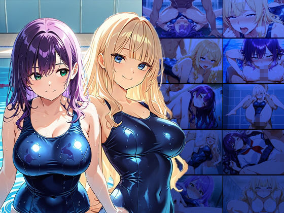 金髪＆紫髪の爆乳問題児たちを教師がスク水孕ませ特別指導【4K】 - サンプル画像 1
