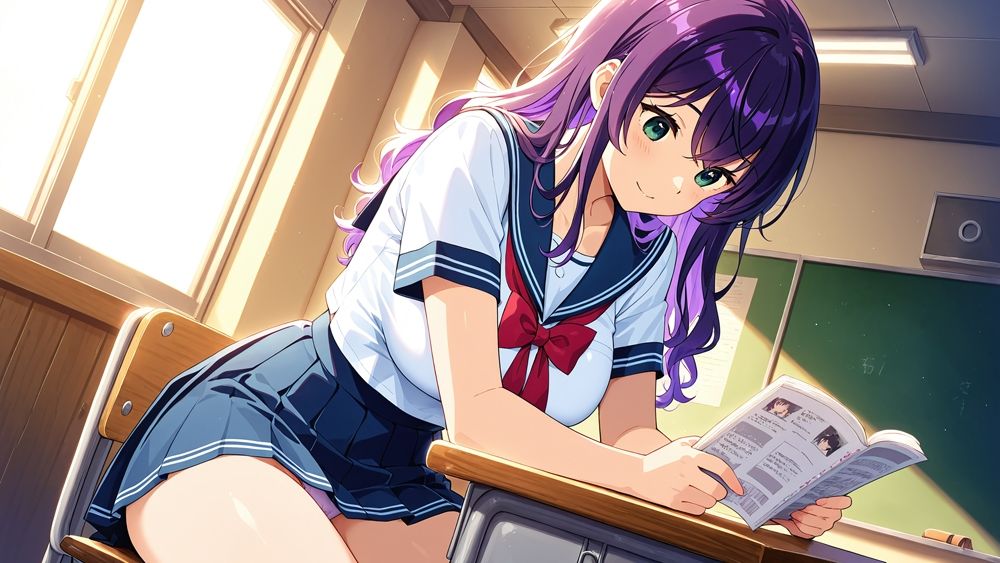 金髪＆紫髪の爆乳問題児たちを教師がスク水孕ませ特別指導【4K】 - サンプル画像 2