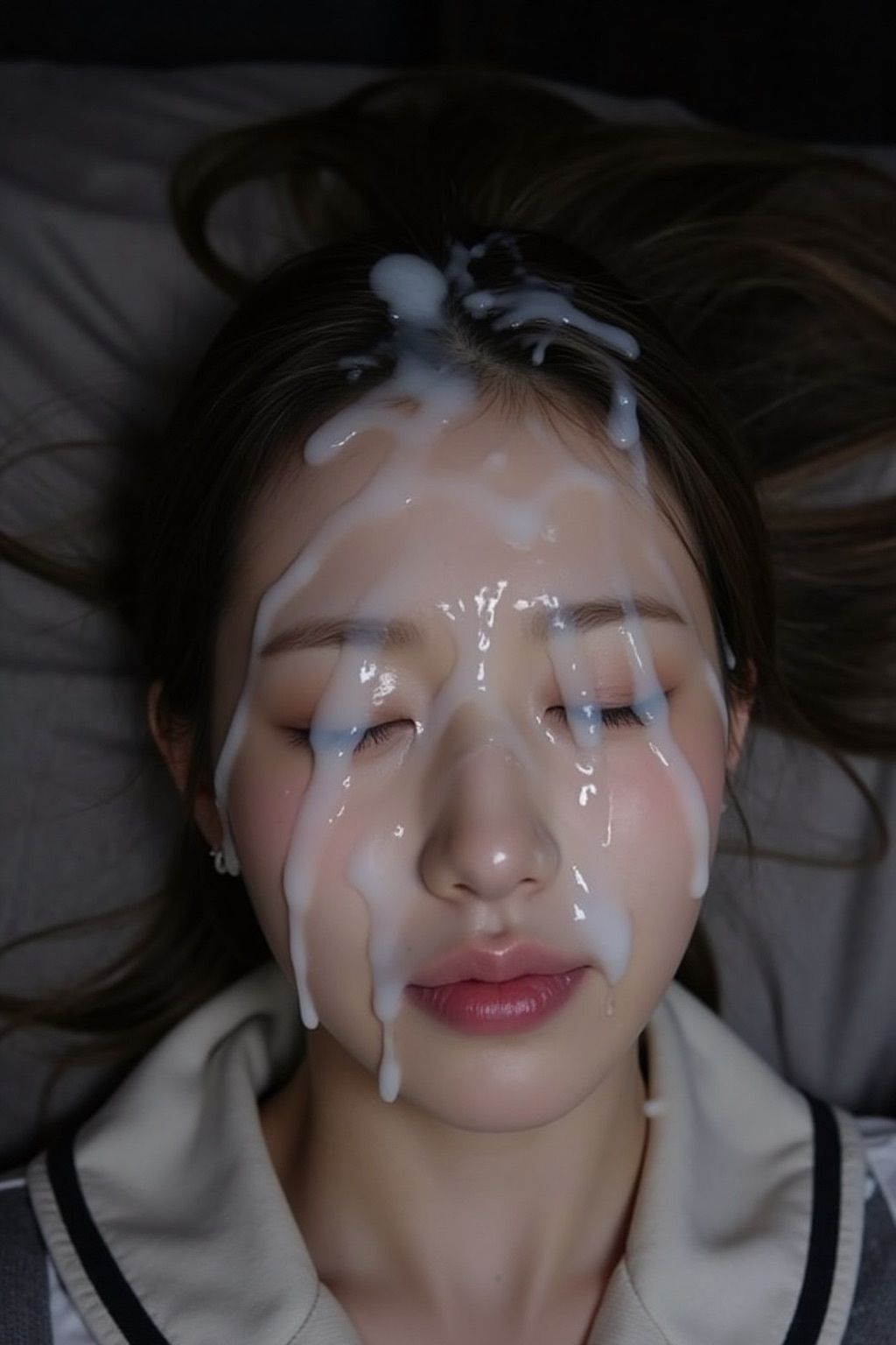 寝てるJKの顔面にザーメンぶっかけ！ - サンプル画像 2