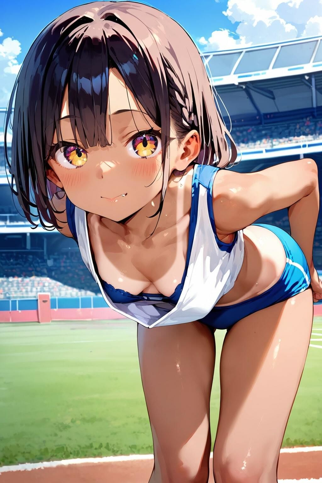 はじめてのエッチごっこ  褐色少女×陸上部員 - サンプル画像 4