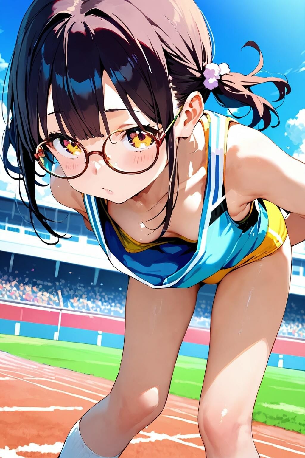 はじめてのエッチごっこ メガネ少女×陸上部員 - サンプル画像 3
