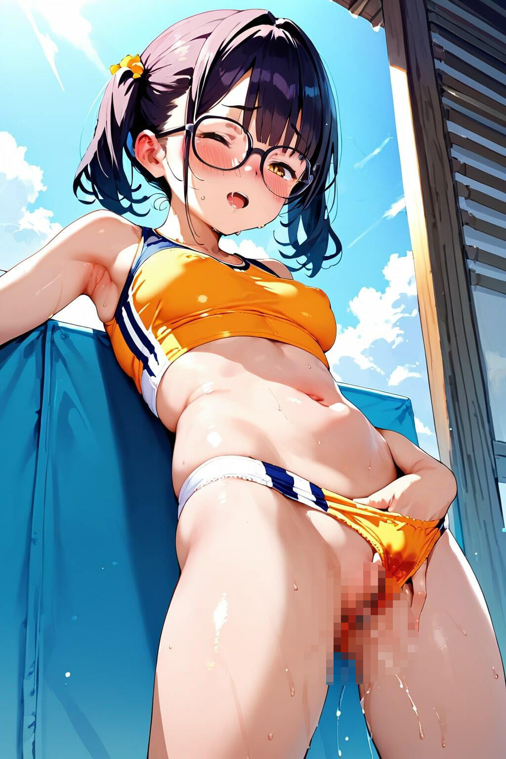 はじめてのエッチごっこ メガネ少女×陸上部員 - サンプル画像 9