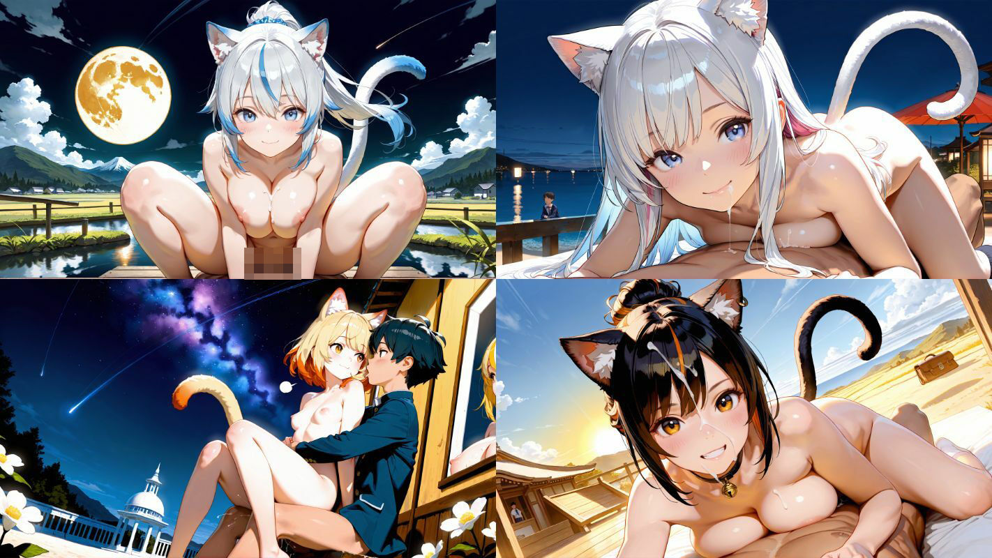 【1920x1080超高画質】ネコミミ×巨乳×女子校生！超絶カワイイ淫乱JKと野外エッチ！【SDXL美麗画像厳選300枚以上】 - サンプル画像 10