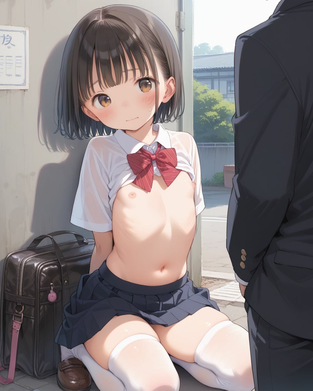 ちっぱい美少女妹 初めての制服種付け - サンプル画像 9