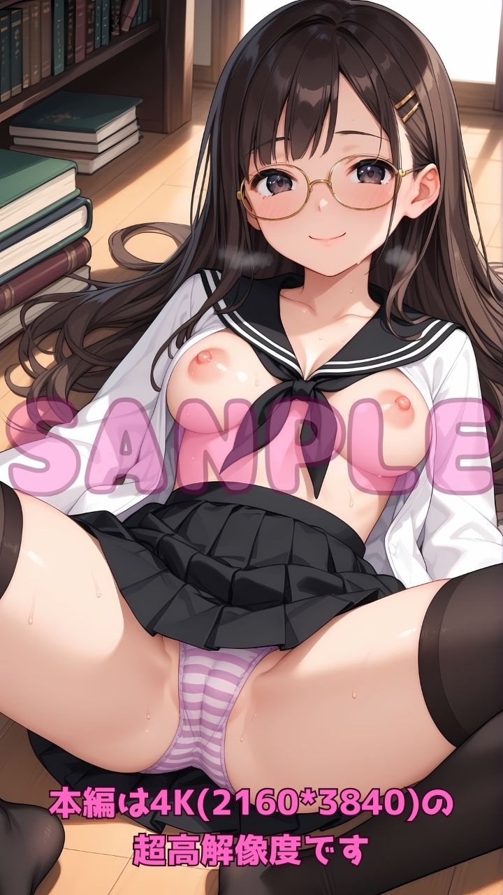 内気なメガネ図書委員の秘密のエッチな誘い - サンプル画像 2