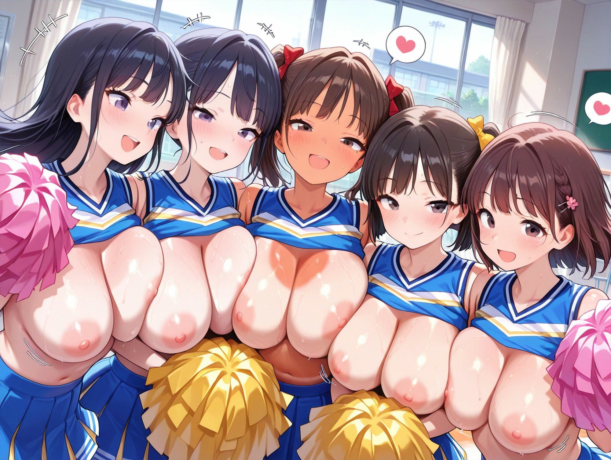 真巨乳ハーレム学園応援部のチア女子日常シーン特別編 - サンプル画像 4