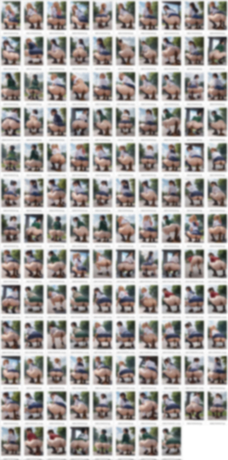 密着！制服ギャルたちの脱糞〜公園編〜（写実風イラスト、全341枚） - サンプル画像 5