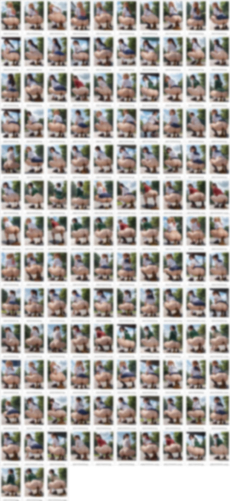 密着！制服ギャルたちの脱糞〜公園編〜（写実風イラスト、全341枚） - サンプル画像 6