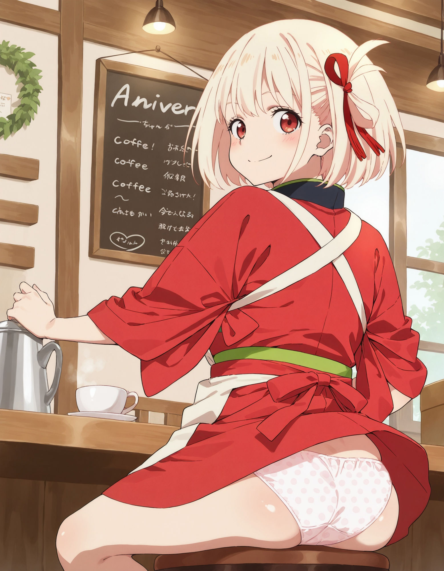 錦〇千束のパンチラ〜喫茶制服編〜 - サンプル画像 2