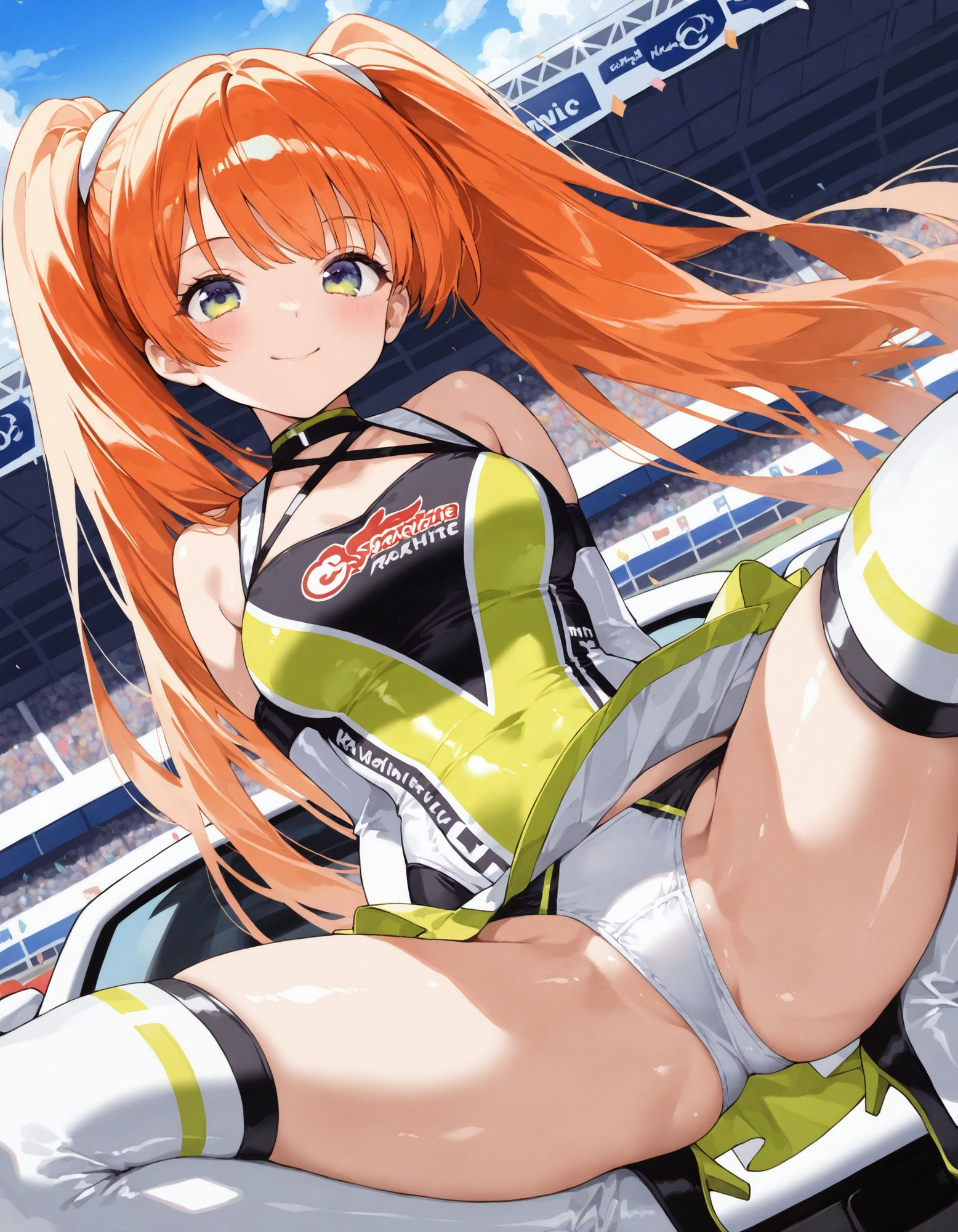 レースクイーンのしゃがみパンチラ - サンプル画像 3