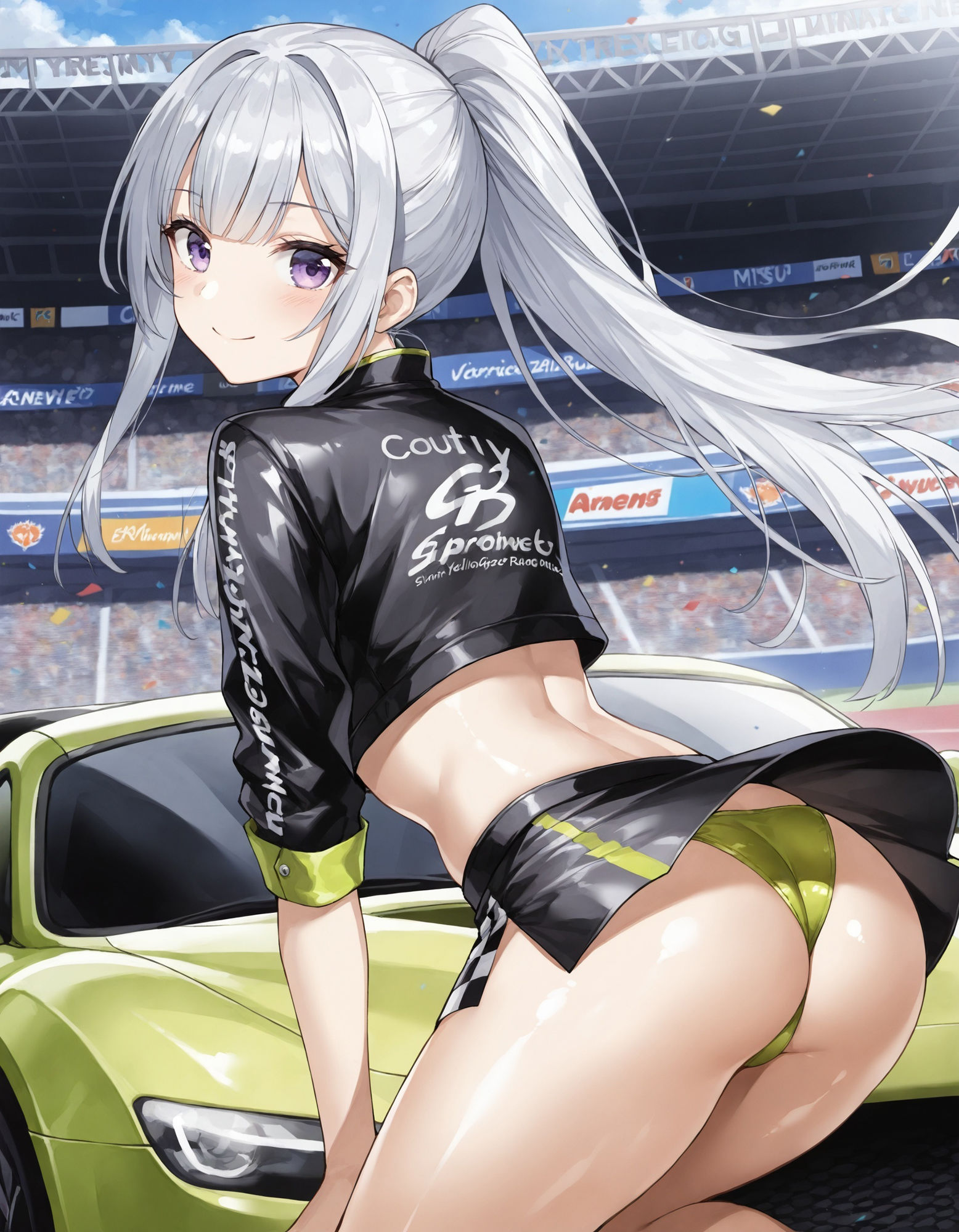 レースクイーンのしゃがみパンチラ - サンプル画像 7