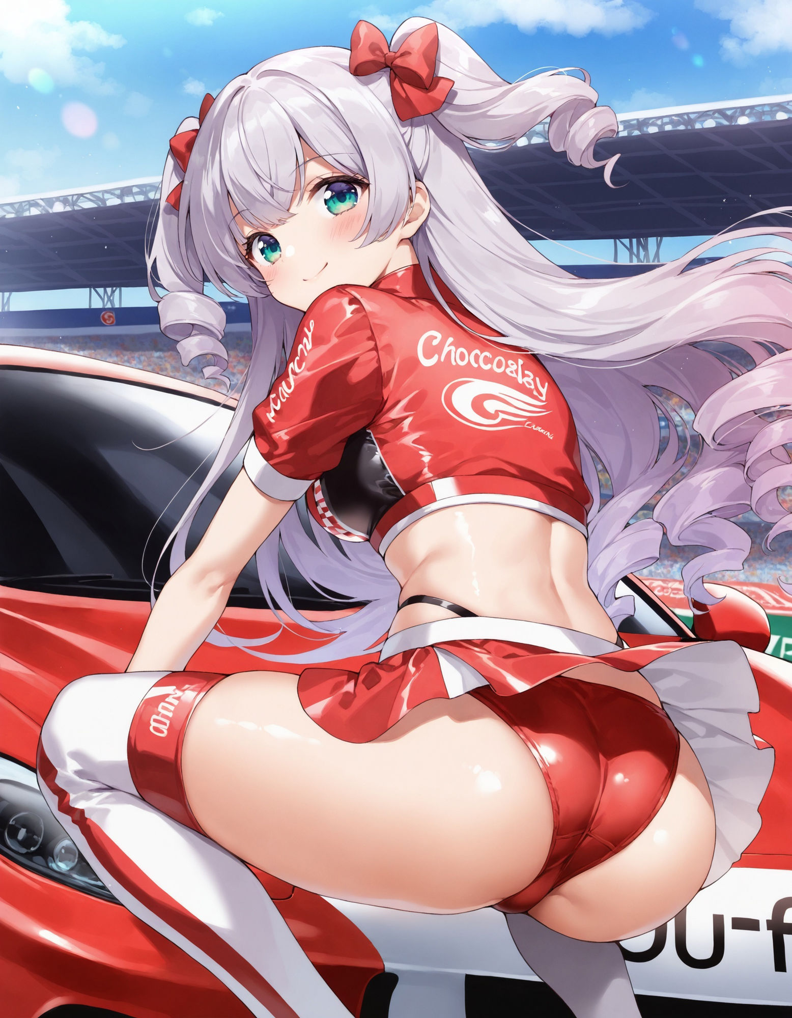 レースクイーンのしゃがみパンチラ - サンプル画像 8
