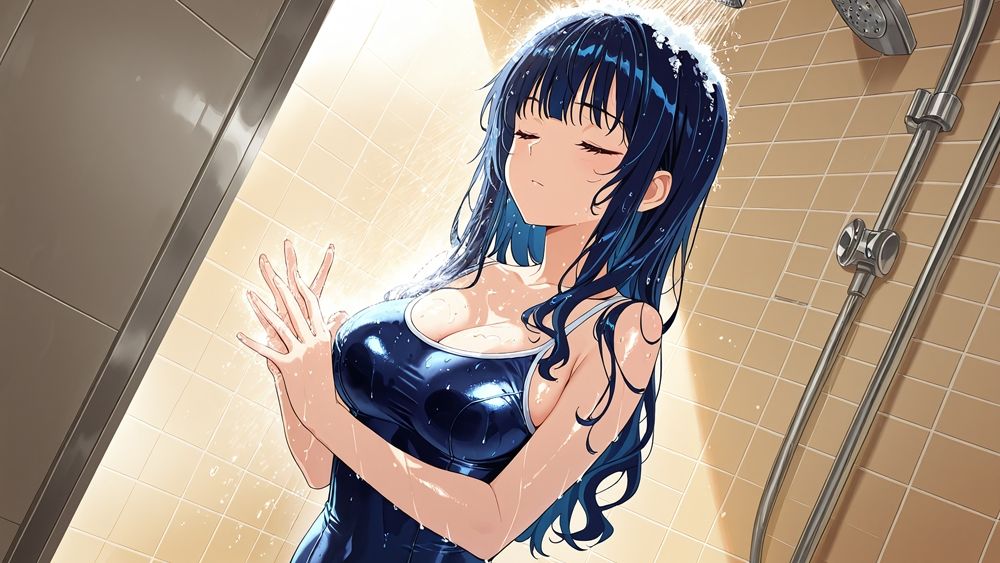 爆乳緑青スク水美少女が新任コーチと孕ませ絶頂【4K】 - サンプル画像 7