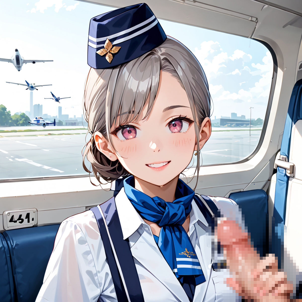 魅惑の機内サービス！HなCAさんとイくまでロングフライト！？vol.1 - サンプル画像 4