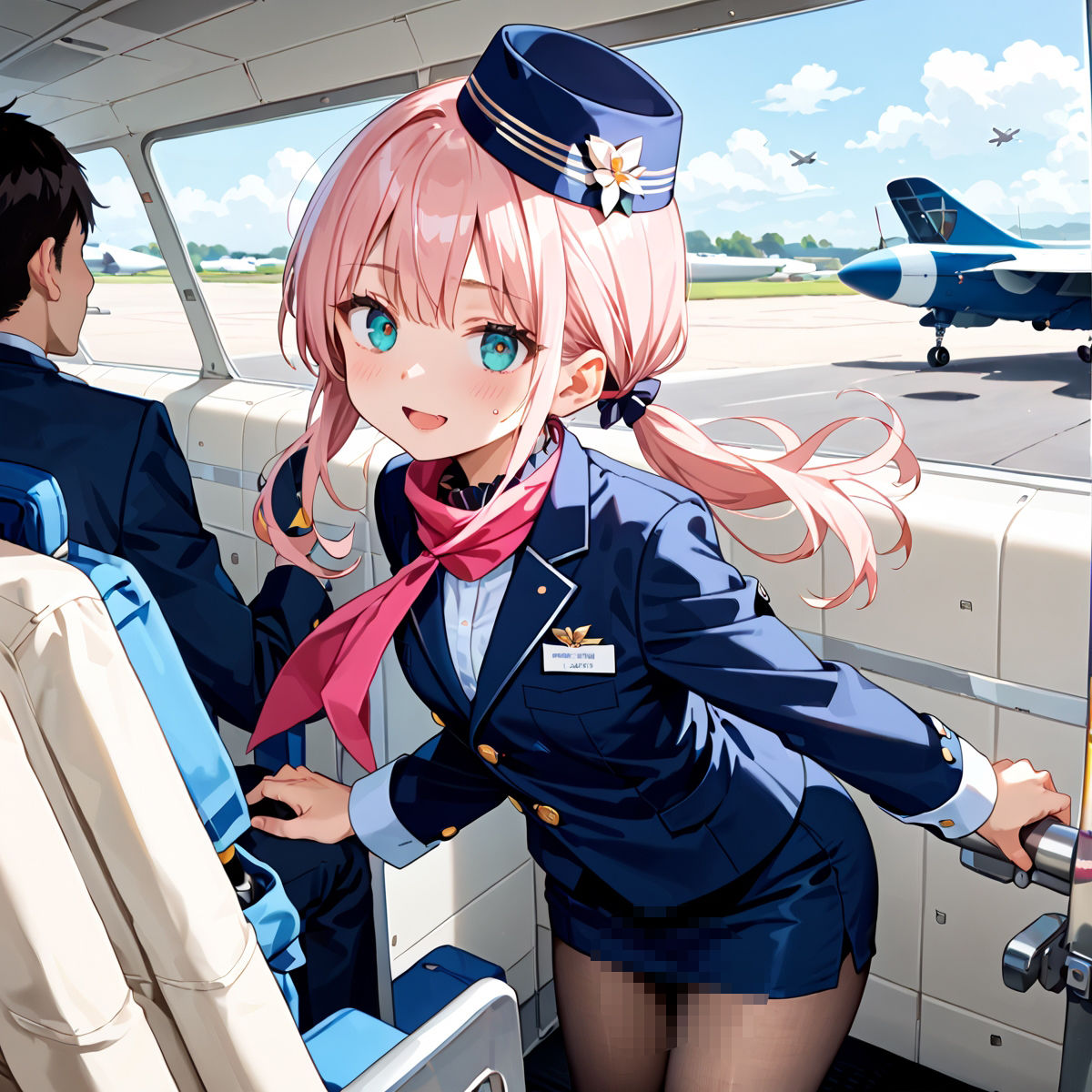 魅惑の機内サービス！HなCAさんとイくまでロングフライト！？vol.2 - サンプル画像 1