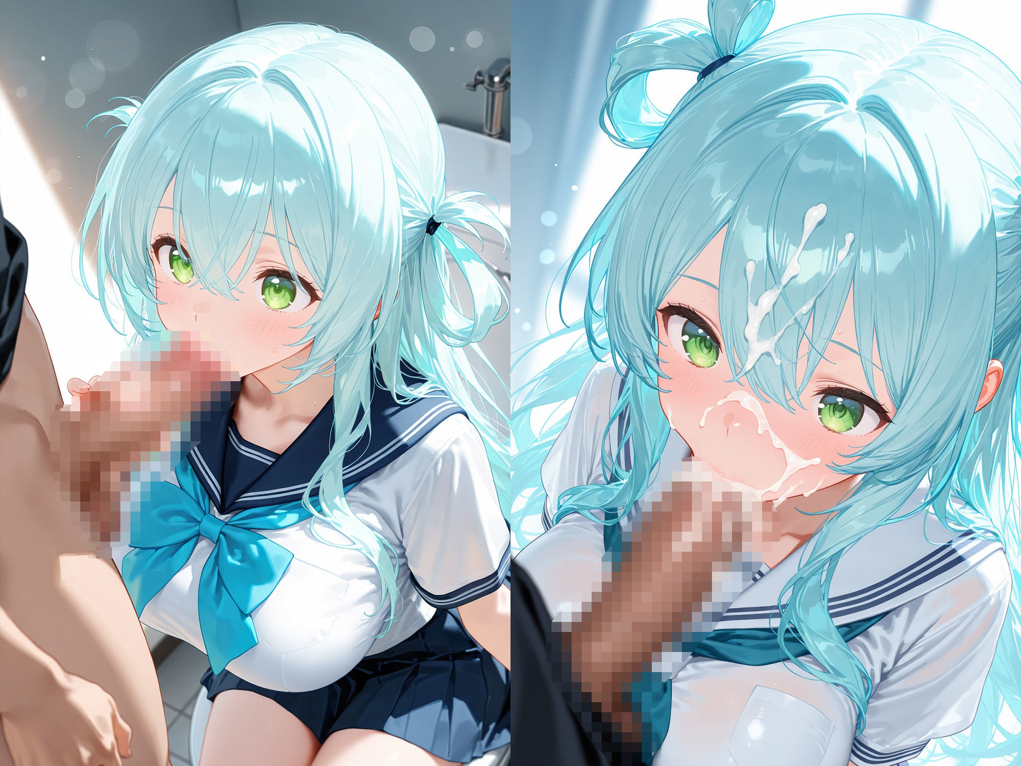 太いの大好き青髪ちゃん - サンプル画像 3