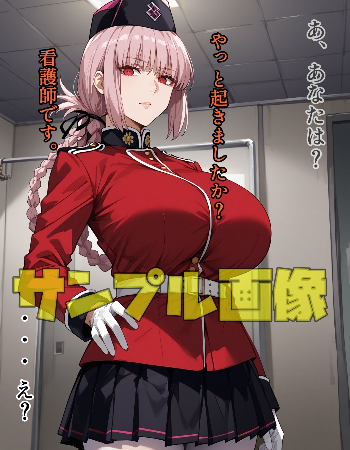 赤い制服と緑の水着 - サンプル画像 1